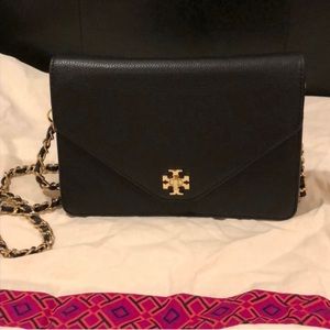 Authentic Tory Burch Black KIRA ENVELOPE CROSS-BODY Bag